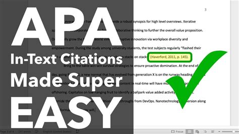 Apa In Text Citation Easy Tutorial 7th Edition Youtube