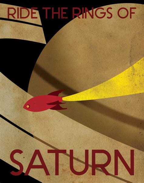 Saturn Retro Planetary Travel Poster Etsy Space Travel Posters