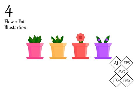 Flower Pot Illustration Graphic by cagakluas · Creative Fabrica