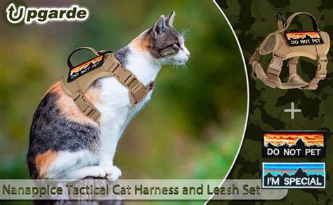 Pet Supplies Nanappice Tactical Cat Harness For Walking Adjustable