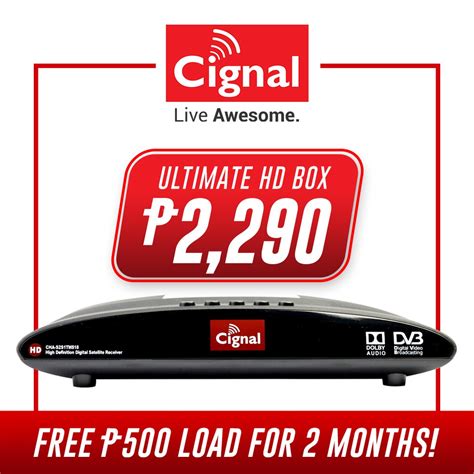 Cignal Hd Box Only With 500 Load Shopee Philippines