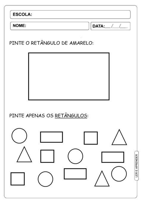 Atividades De Formas Geométricas Para Imprimir Educação Infantil