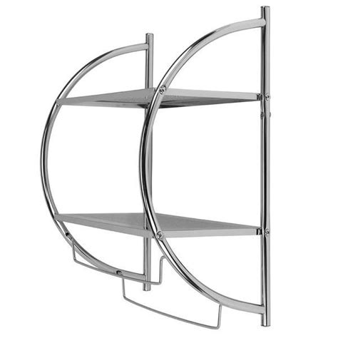 Croydex Chrome Wall Mounted Curved Shelving Unit And Towel Rack