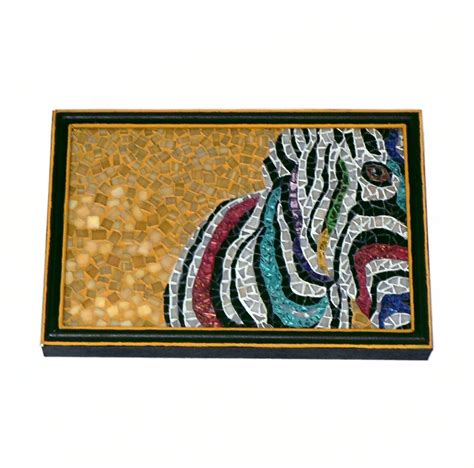 Fun And Funky Colorful Mosaic Wall Hanging This Whimsical Zebra Has