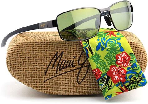 Maui Jim Kona Winds Polarized Metal Unisex Sunglasses Gunmetal Frame Maui Ht Lens Ht707 11r