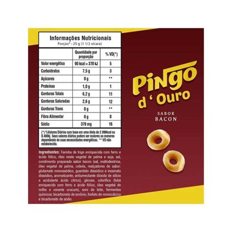 Salgadinho de Trigo Bacon Elma Chips Pingo d Ouro Clássicos Pacote 120g