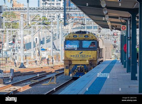 The Indian Pacific Train Arriving At Central Station In Sydney After