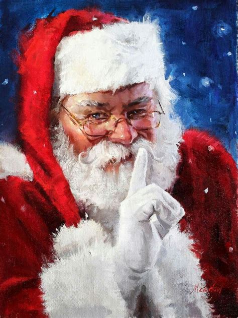 Pin By Diane Williams On Holidays Santa Paintings Santa Claus