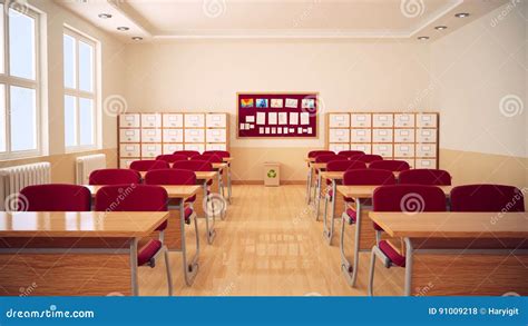 The Interior Of Classroom Stock Illustration Illustration Of Window 91009218