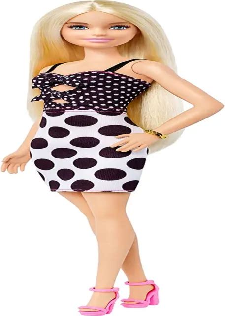 Barbie Fashionistas Doll Long Blonde Hair Wearing Polka Dot Dress