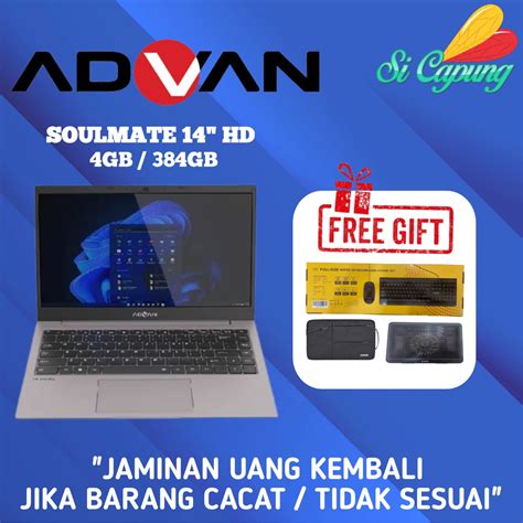 Laptop Advan Soulmate Celeron N Gb Gb Upgradable Hd