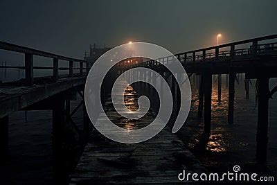 Abandoned Pier Crumbling Generate Ai Royalty Free Stock Image