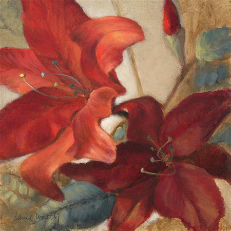 Crimson Fleurish I Painting By Lanie Loreth Fine Art America