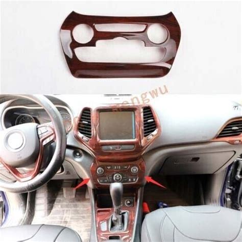 Wood Grain AC Switch Panel Trim ABS Central Console For Jeep Cherokee