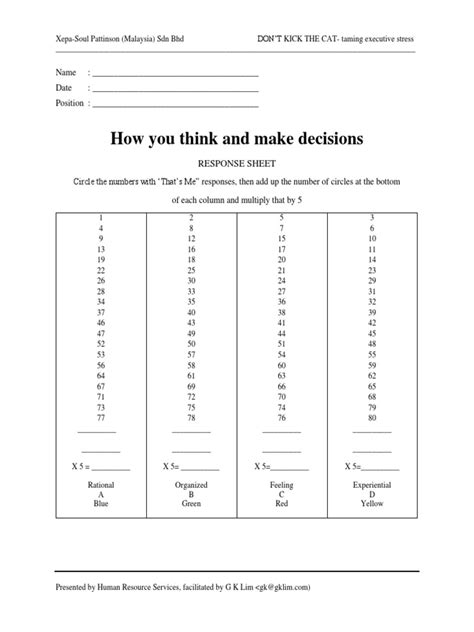 3.don't Kick The Cat-Response Sheet | PDF