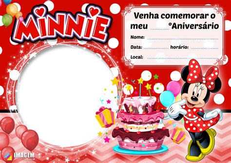 Convite De Anivers Rio Minnie Vermelha Imagem Legal Aniversario