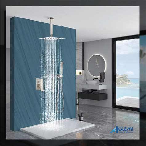 Buy Aolemi 12 Inch Brushed Nickel Ceiling Mount Shower System Rain