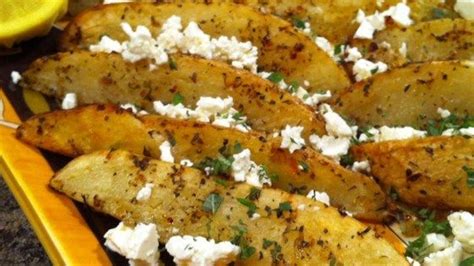 Greek Style Potato Wedges With Feta And Mint Recipe