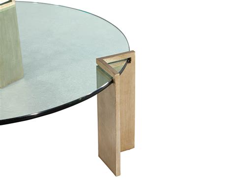 Modern Round Metal and Glass Coffee Table by PACE Collection - Carrocel ...