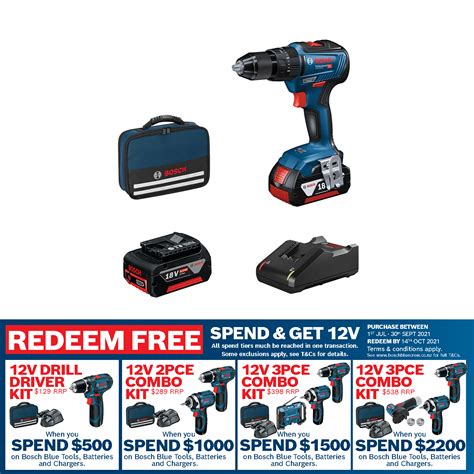 Bosch Blue 18v Brushless Hammer Drill Combo Kit With 2 X 4 0ah