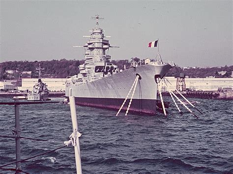 French battleship Richelieu in Brest, France, 1968.[1654 × 1240] : r ...