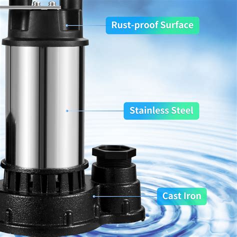 Vevor 15 Hp Submersible Cast Iron And Steel Sump Pump 6000 Gph Submersible Water Pump With