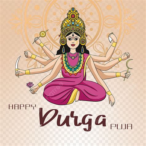 Durga Ashtami Png Image Hand Drawn Style Durga Ashtami Durga Puja