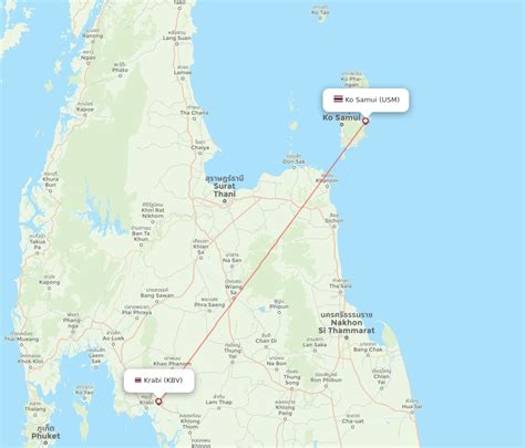 All Flight Routes From Krabi To Koh Samui Kbv To Usm Flight Routes