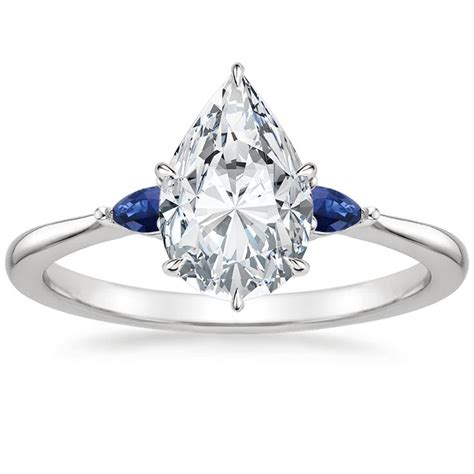 18k White Gold Aria Ring With Sapphire Accents Diamond Sapphire