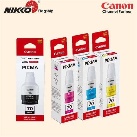 Canon GI-70 GI 70 GI70 PGBlack Cyan Magenta Yellow Refill Ink Bottles for Canon PIXMA G5070 ...