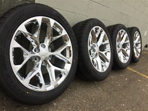 4 22 Chevy Gmc Cadillac Chrome Snowflakes Wheels Rims Tires Tahoe Yukon Gm 5668 Ebay