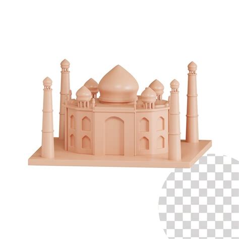 Ilustración 3d del taj mahal Archivo PSD Premium