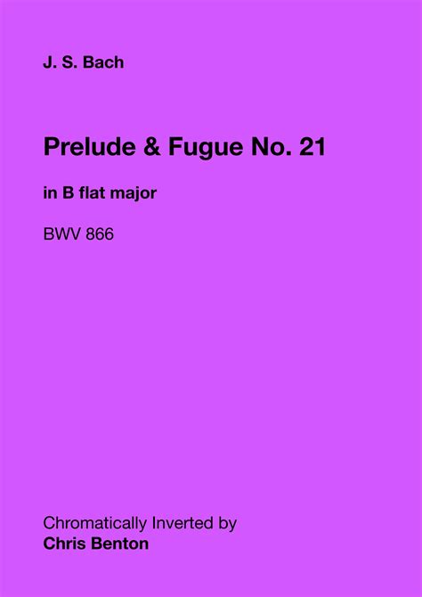 Prelude Fugue No In B Flat Major Bwv Chromatically