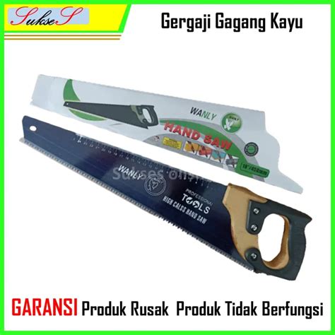 Gergaji Kayu Gagang Kayu Hand Saw Lapis Karet Potong Belah Gorok 18