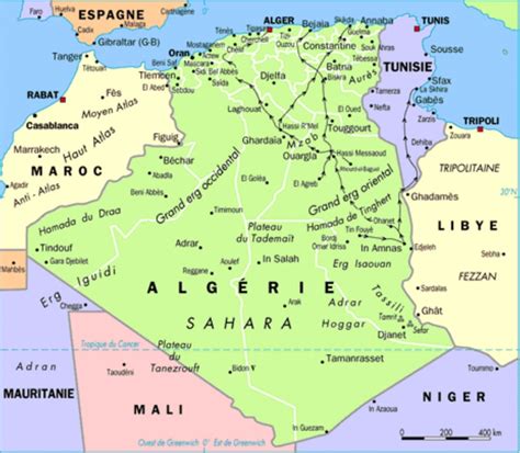 Carte Villes Alg Rie Carte Des Villes De L Alg Rie