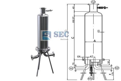 Stainless Steel Single Cartridge Filter Housing - www.secmachinery.com