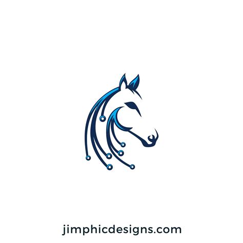 Tech Horse Logo Horse Logo Business Logo Design Abstract Horse