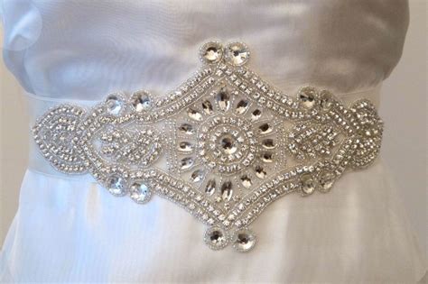 Beaded Bridal Wedding Rhinestones Sash Belt With Crystal Beads 5500