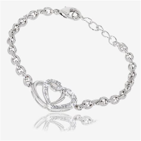 Swarovski® Crystals Double Heart Bracelet Warren James