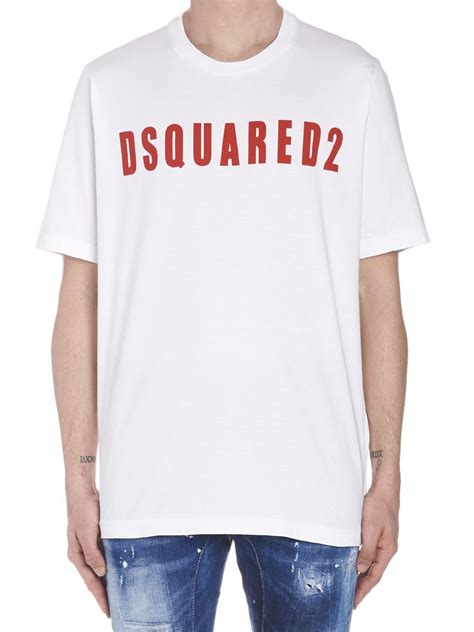 Dsquared2 Logo Print T Shirt In White Modesens