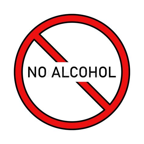 No Alcohol Vector Icon Sign Prohibiting Alcohol Vector Prohibition