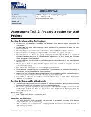 Task2A SITXHRM002 Roster Staff Docx ASSESSMENT TASK Qualification