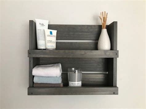 Ace Rustic Wood Bathroom Shelves Metal Picture Shelf