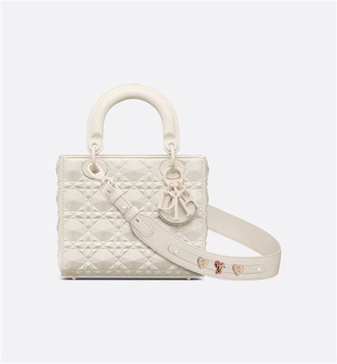 Small Lady Dior My Abcdior Bag Latte Cannage Calfskin With Diamond