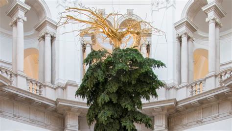 Upside Down Christmas Tree Suspended From Ceiling Of Tate Britain