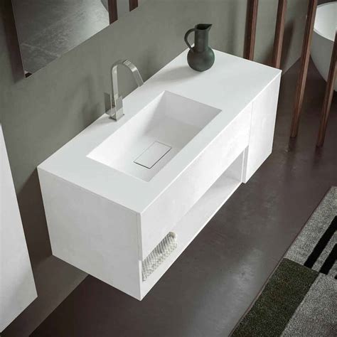 Mobile Bagno Con Lavabo Integrato Design Moderno A Sospensione