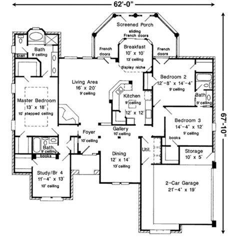 European Style House Plan 3 Beds 3 Baths 2361 Sqft Plan 410 124