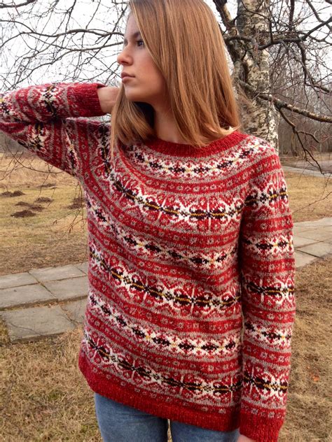 Red Fair Isle Sweater Fair Isle Knitting Patterns Fair Isle Pattern Knitting Charts Tejido