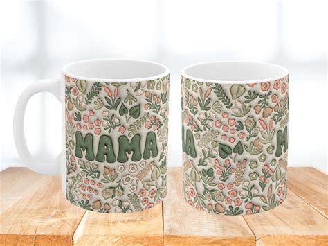 D Boho Mama Inflated Mug Wrap Png Oz Oz Mug Sublimation