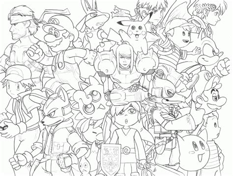 Super Smash Bros Coloring Pages Clip Art Library